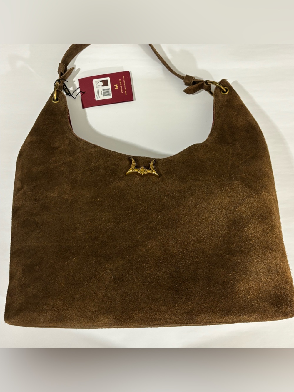 Loyal West Brown Suede Leather Hobo Bag NWT Dust Bag $190
